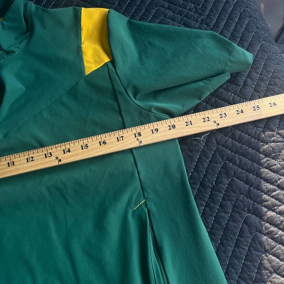 Nike Golf Shirt Mens Small Green Yellow Vented Quarter Zip - Picture 9 of 11